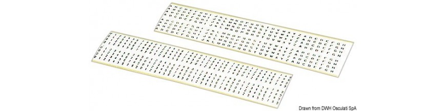 Numeri e lettere autoadesive neri su fondo bianco da 3 mm