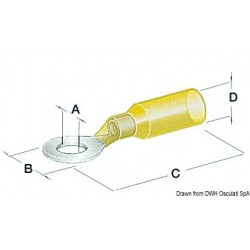 Occhioli stagni foro 5,3 mm giallo
