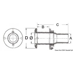 Scarico a mare inox 3/4" x 24 mm