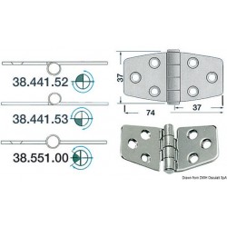 Cerniera nodo sporgente 74x37 mm