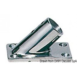 Base rettangolare inox 45 gradi 22 mm