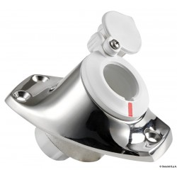 Basetta angolata a incasso inox cappuccio bianco